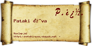 Pataki Éva névjegykártya