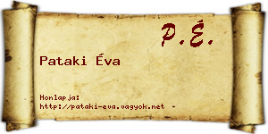 Pataki Éva névjegykártya